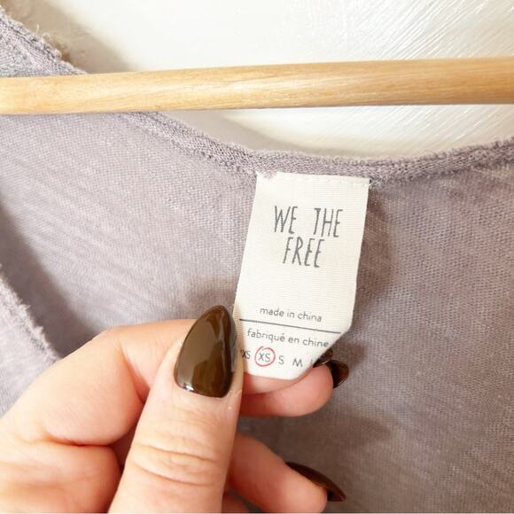 Free People We The Free Sun Dial Tee Linen Blend Dip Dye Short Sleeves Size XS - Picture 4 of 9